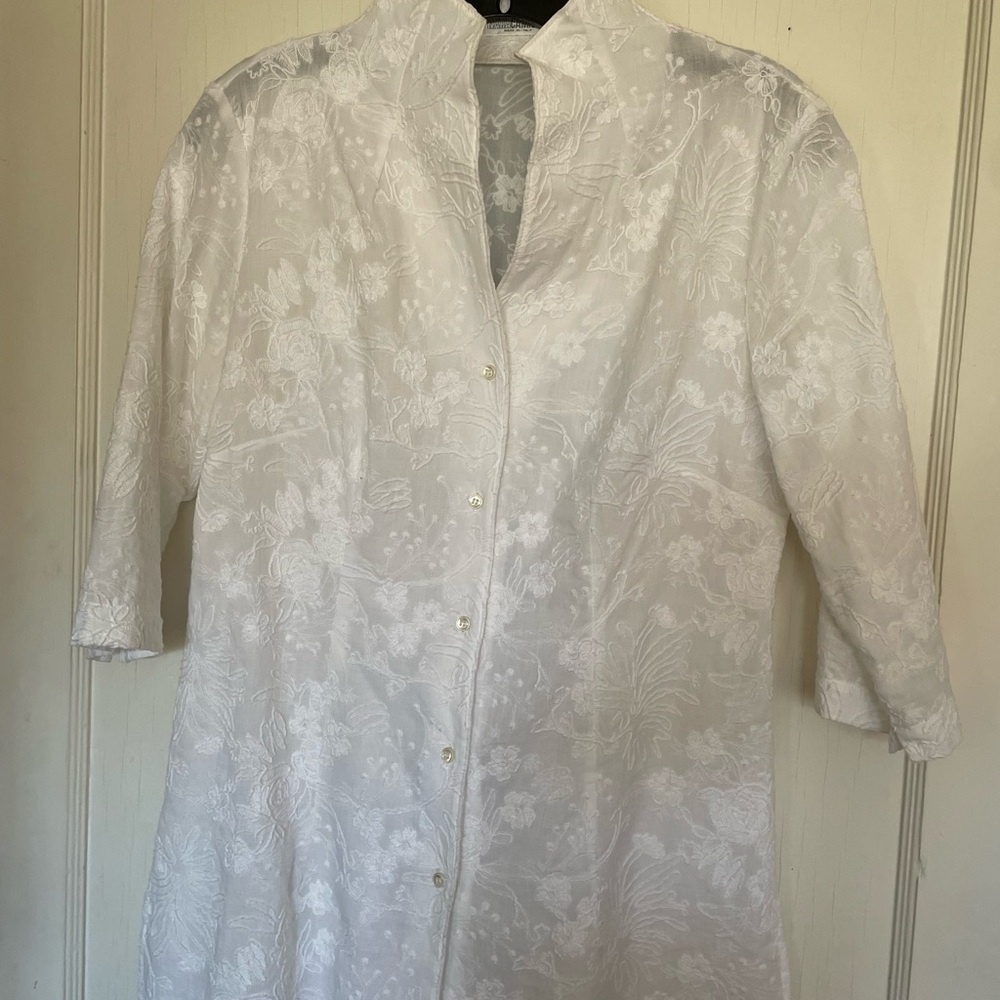 Naracamicie White Textured Blouse